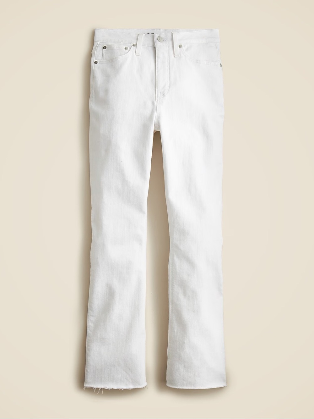 J. Crew Women's White Demi-Boot Crop Jeans